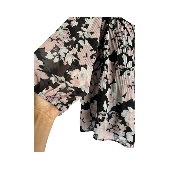 Tribal Jeans floral print lined blouse size S/P. Pink & black floral work office - Picture 2 of 9